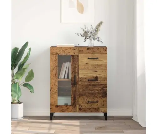 Puse Vecs Koks 69,5 X 34 X 90 Cm Inženierija Koks Un Dzelzs Vidaxl