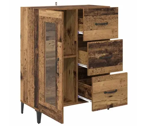 Puse Vecs Koks 69,5 X 34 X 90 Cm Inženierija Koks Un Dzelzs Vidaxl