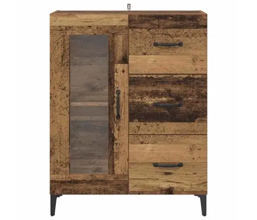 Puse Vecs Koks 69,5 X 34 X 90 Cm Inženierija Koks Un Dzelzs Vidaxl