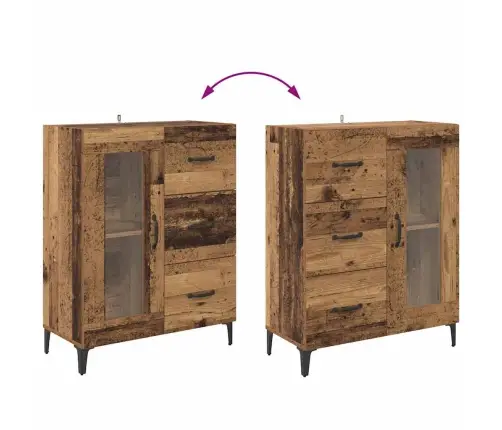 Puse Vecs Koks 69,5 X 34 X 90 Cm Inženierija Koks Un Dzelzs Vidaxl