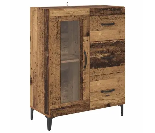 Puse Vecs Koks 69,5 X 34 X 90 Cm Inženierija Koks Un Dzelzs Vidaxl