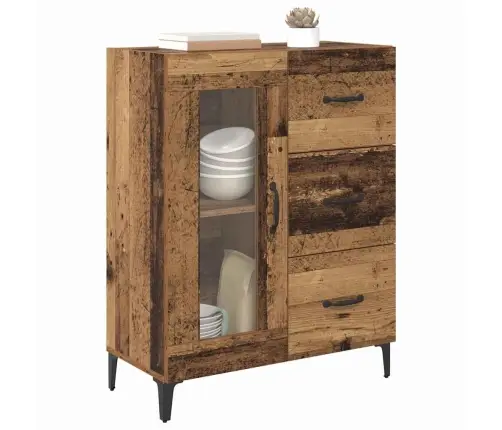 Puse Vecs Koks 69,5 X 34 X 90 Cm Inženierija Koks Un Dzelzs Vidaxl