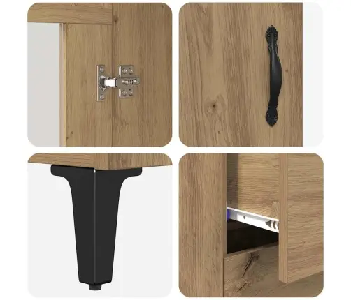 Puse Ar Atvilktni Artisānā Ozols 69,5 X 34 X 90 Cm Vidaxl