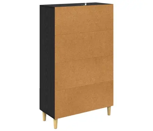 Augstais Skapītis Ar Atvilktni Melns Ozolkoks 70 X 31 X 115 Cm Vidaxl