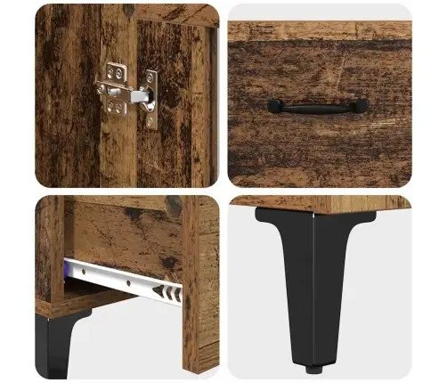 Augstais Skapītis Ar Atvilktni Vecs Koks 70 X 31 X 115 Cm Vidaxl