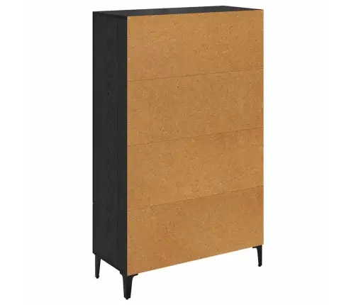 Augstais Skapītis Ar Atvilktni Melns Ozolkoks 70 X 31 X 115 Cm Vidaxl