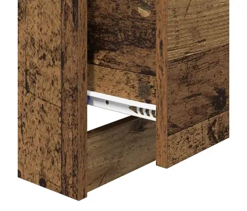 Šalia Lovos Spintelė Su Stalčių Sena Mediena 40 X 40 X 63 Cm