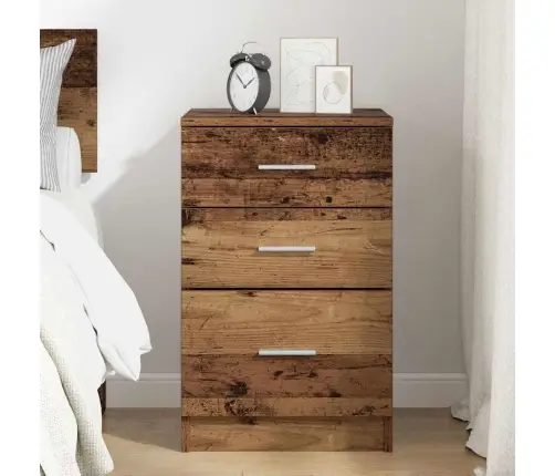 Šalia Lovos Spintelė Su Stalčių Sena Mediena 40 X 40 X 63 Cm