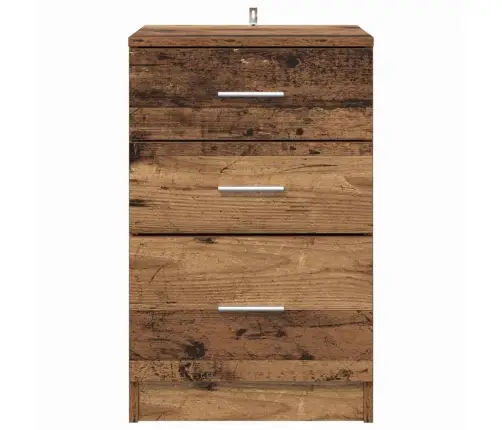Šalia Lovos Spintelė Su Stalčių Sena Mediena 40 X 40 X 63 Cm