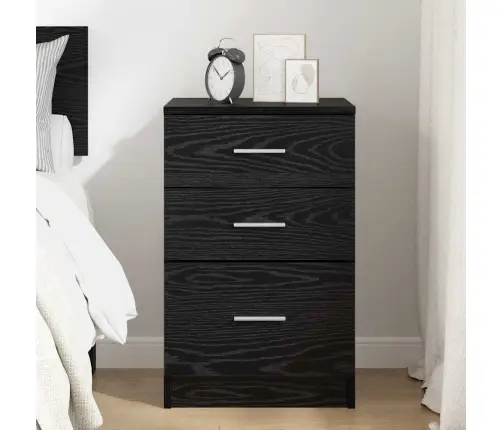 Nakts Skapītis Melns Ozols 40 X 40 X 63 Cm Inženierijas Koks Vidaxl