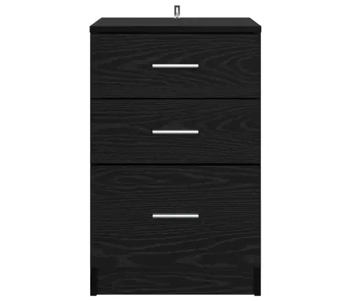 Nakts Skapītis Melns Ozols 40 X 40 X 63 Cm Inženierijas Koks Vidaxl