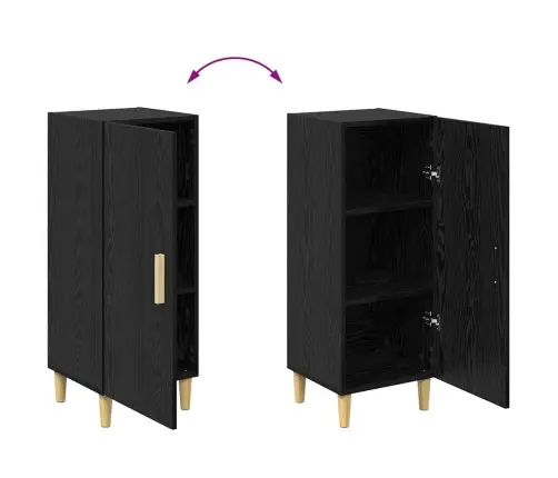 Puse Melns Ozols 34.5 X 34 X 90 Cm Inženierijas Koks Vidaxl