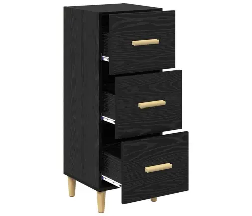 Puse Melns Ozols 34.5 X 34 X 90 Cm Inženierijas Koks Vidaxl