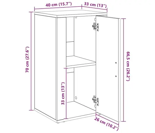 Puse Vecs Koks 40 X 33 X 70 Cm Inženierijas Koks Vidaxl
