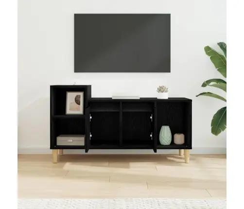 Televizora Skapīša Melns Ozolkoks 100 X 35 X 55 Cm Vidaxl