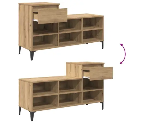 Apavu Skapis Amatnieku Ozola 102 X 36 X 60 Cm Inženierijas Koks Vidaxl