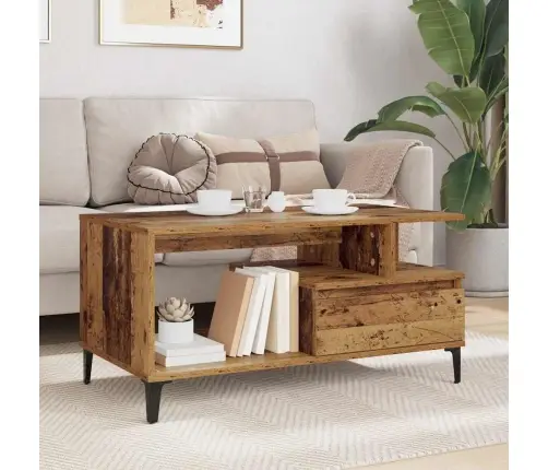 Kafijas Galdiņš Vecs Koks 90 X 49 X 45 Cm Inženierijas Koks Vidaxl