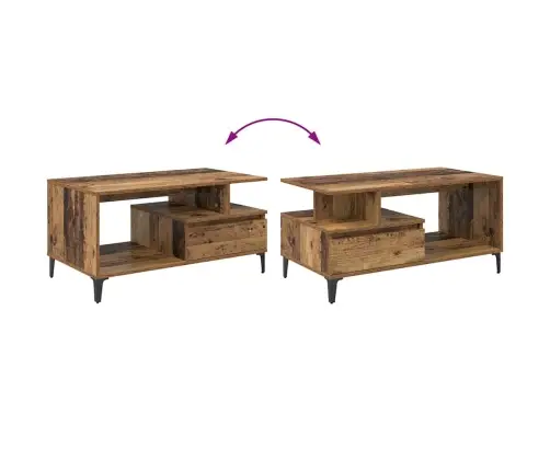 Kafijas Galdiņš Vecs Koks 90 X 49 X 45 Cm Inženierijas Koks Vidaxl