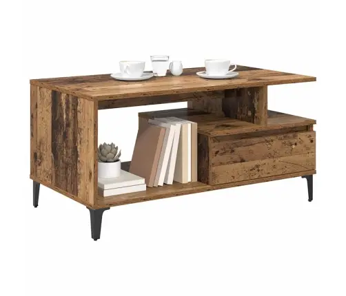 Kafijas Galdiņš Vecs Koks 90 X 49 X 45 Cm Inženierijas Koks Vidaxl
