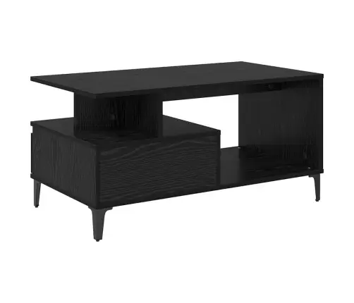 Kafijas Galdiņš Melns Ozols 90 X 49 X 45 Cm Inženierijas Koks Vidaxl
