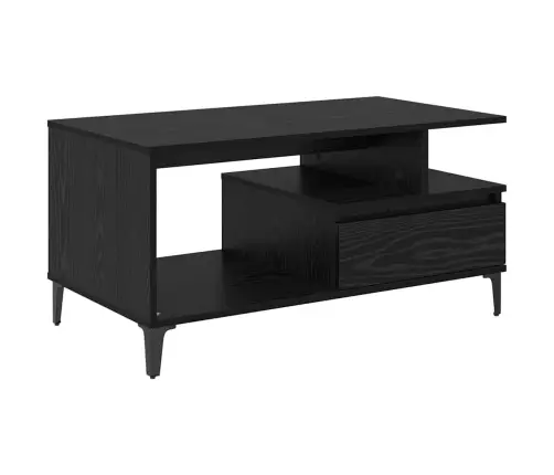 Kafijas Galdiņš Melns Ozols 90 X 49 X 45 Cm Inženierijas Koks Vidaxl