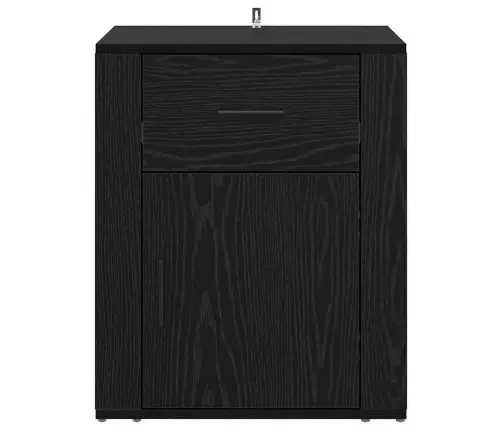 Nakts Skapītis Melns Ozols 50 X 36 X 60 Cm Inženierijas Koks Vidaxl