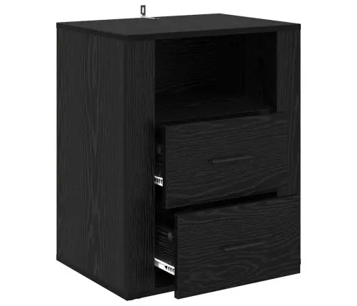 Nakts Skapītis Melns Ozols 50 X 36 X 60 Cm Inženierijas Koks Vidaxl