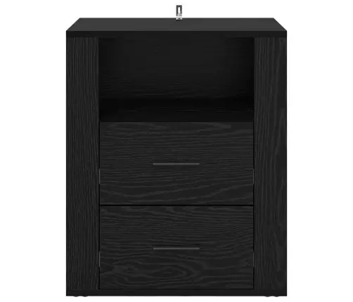 Nakts Skapītis Melns Ozols 50 X 36 X 60 Cm Inženierijas Koks Vidaxl