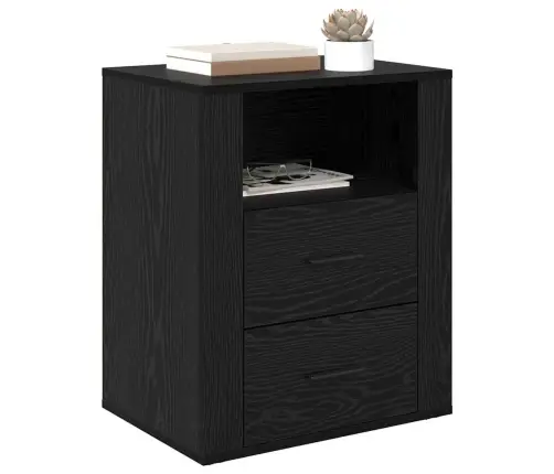 Nakts Skapītis Melns Ozols 50 X 36 X 60 Cm Inženierijas Koks Vidaxl