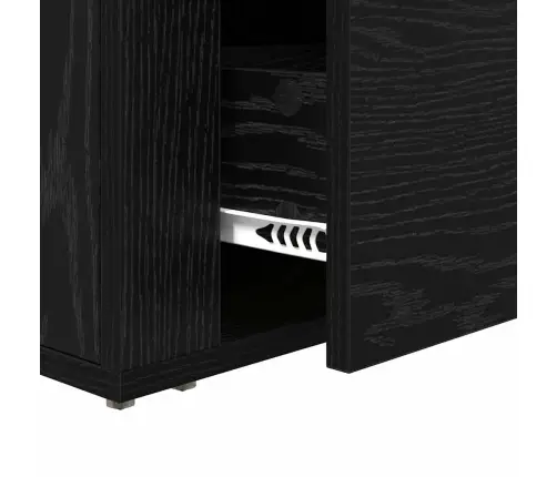 Nakts Skapītis Melns Ozols 60 X 36 X 45 Cm Inženierijas Koks Vidaxl