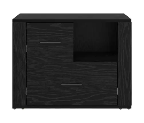 Nakts Skapītis Melns Ozols 60 X 36 X 45 Cm Inženierijas Koks Vidaxl