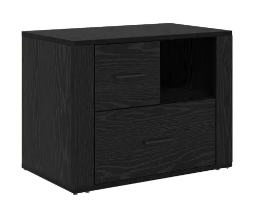 Nakts Skapītis Melns Ozols 60 X 36 X 45 Cm Inženierijas Koks Vidaxl