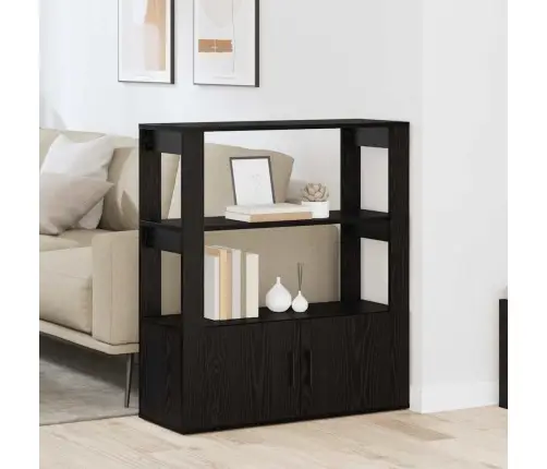 Puse Melns Ozols 30 X 80 X 90 Cm Inženierijas Koks Vidaxl