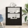 Puse Melns Ozols 30 X 80 X 90 Cm Inženierijas Koks Vidaxl