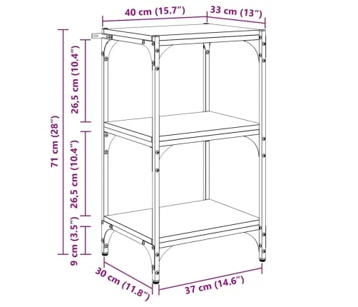 Knygų Spinta Artisano Ąžuolo 40 X 33 X 70,5 Cm