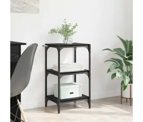 Grāmatplaukts Melns Ozols 40 X 33 X 71 Cm Inženierijas Koks Vidaxl