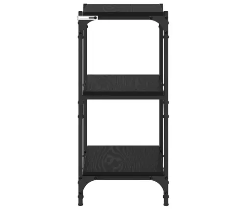 Grāmatplaukts Melns Ozols 40 X 33 X 71 Cm Inženierijas Koks Vidaxl