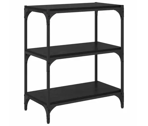 Grāmatplaukts Melns Ozols 60 X 33 X 71 Cm Inženierijas Koks Vidaxl