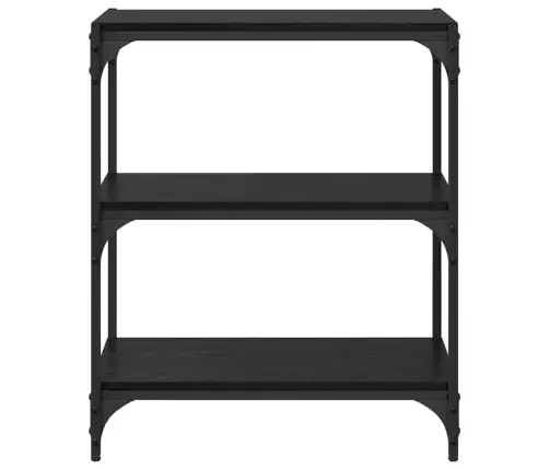 Grāmatplaukts Melns Ozols 60 X 33 X 71 Cm Inženierijas Koks Vidaxl