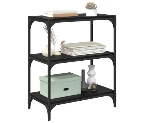 Grāmatplaukts Melns Ozols 60 X 33 X 71 Cm Inženierijas Koks Vidaxl