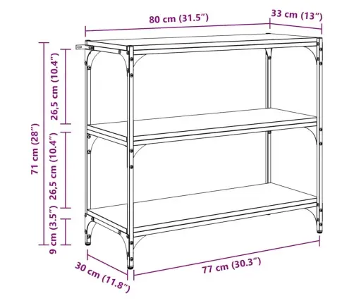Grāmatplaukts Artisānā Ozols 80 X 33 X 70,5 Cm Vidaxl