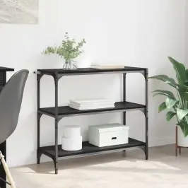 Grāmatplaukts Melns Ozolkoks 80 X 33 X 70,5 Cm Vidaxl