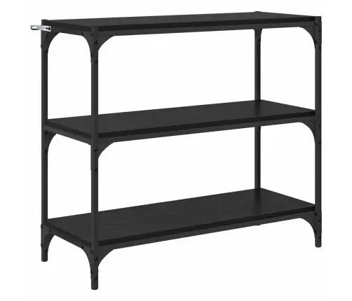 Grāmatplaukts Melns Ozolkoks 80 X 33 X 70,5 Cm Vidaxl