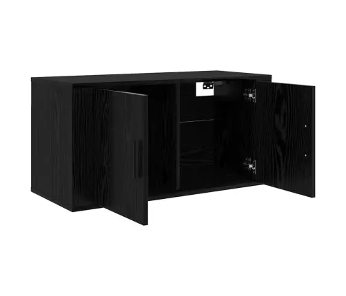 Sienas Montēts Tv Skapis Melns Ozols 80 X 34.5 X 40 Cm Vidaxl