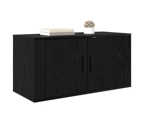 Sienas Montēts Tv Skapis Melns Ozols 80 X 34.5 X 40 Cm Vidaxl