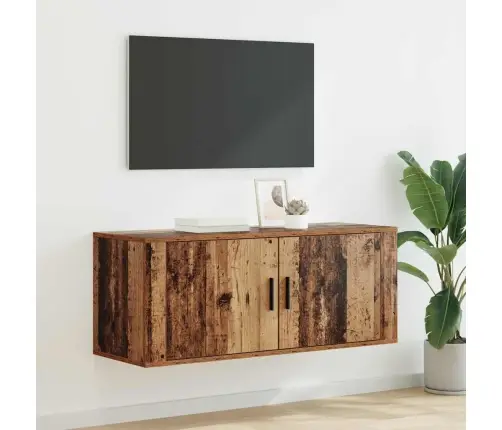 Sienas Montēts Tv Skapis Vecs Koks 100 X 34,5 X 40 Cm Vidaxl