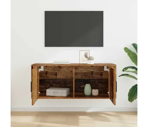 Sienas Montēts Tv Skapis Vecs Koks 100 X 34,5 X 40 Cm Vidaxl