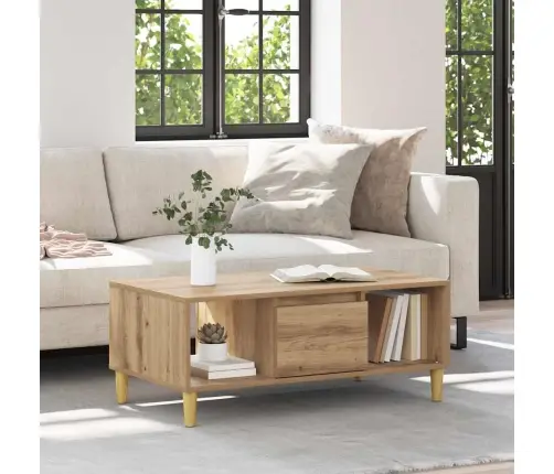 Kafijas Galdiņš Ar Atvilktni Artisānā Ozols 90 X 50 X 26.5 Cm Vidaxl