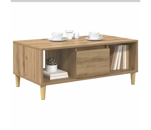 Kafijas Galdiņš Ar Atvilktni Artisānā Ozols 90 X 50 X 26.5 Cm Vidaxl