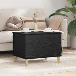 Nakts Skapītis Melns Ozols 60 X 44.5 X 45 Cm Inženierijas Koks Vidaxl
